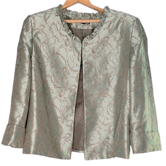 Manhattan Couture Jackets & Blazers - Manhattan Couture Shimmery Tan/Light Green Evening/Cocktail Jacket in Women's 18